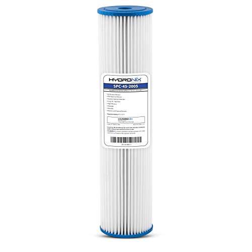 Hydronix SPC-45-2005 Pleated Water Filter Whole House Commercial Industrial Washable and Reusable, 4.5" x 20" - 5 micron