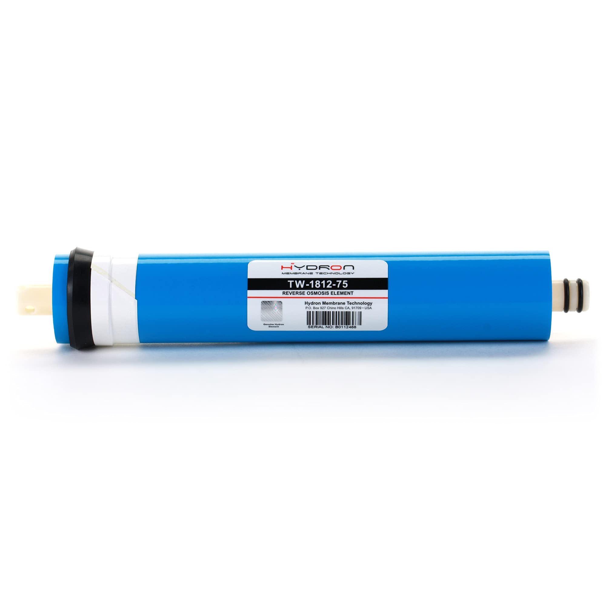 Hydron TW-1812-75 DI or RO Reverse Osmosis Membrane Replacement 75 GPD, Fits Any Standard RO Unit