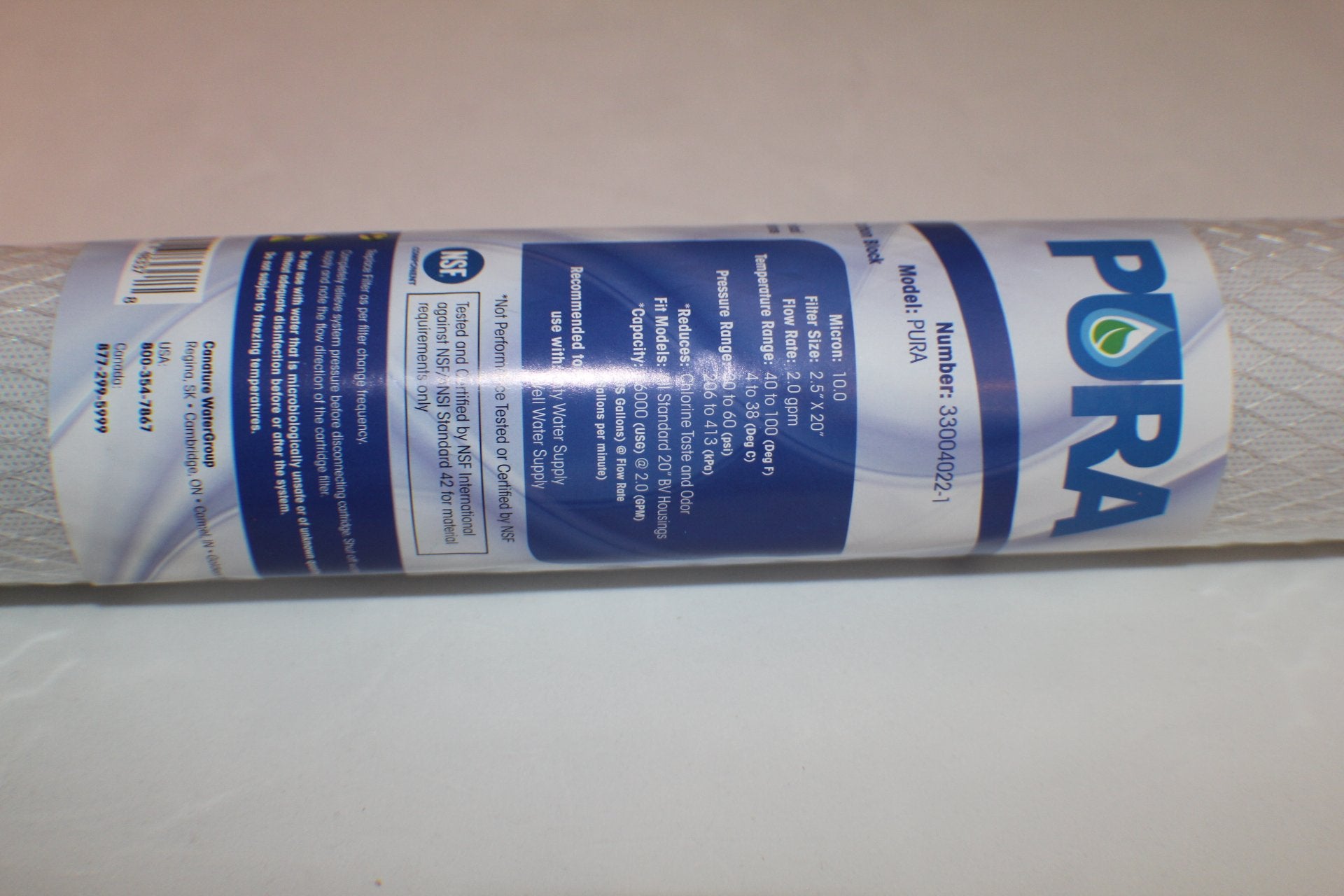 PURA/Aqua FLO 33004022-1 Carbon Block Filter UV20 Series