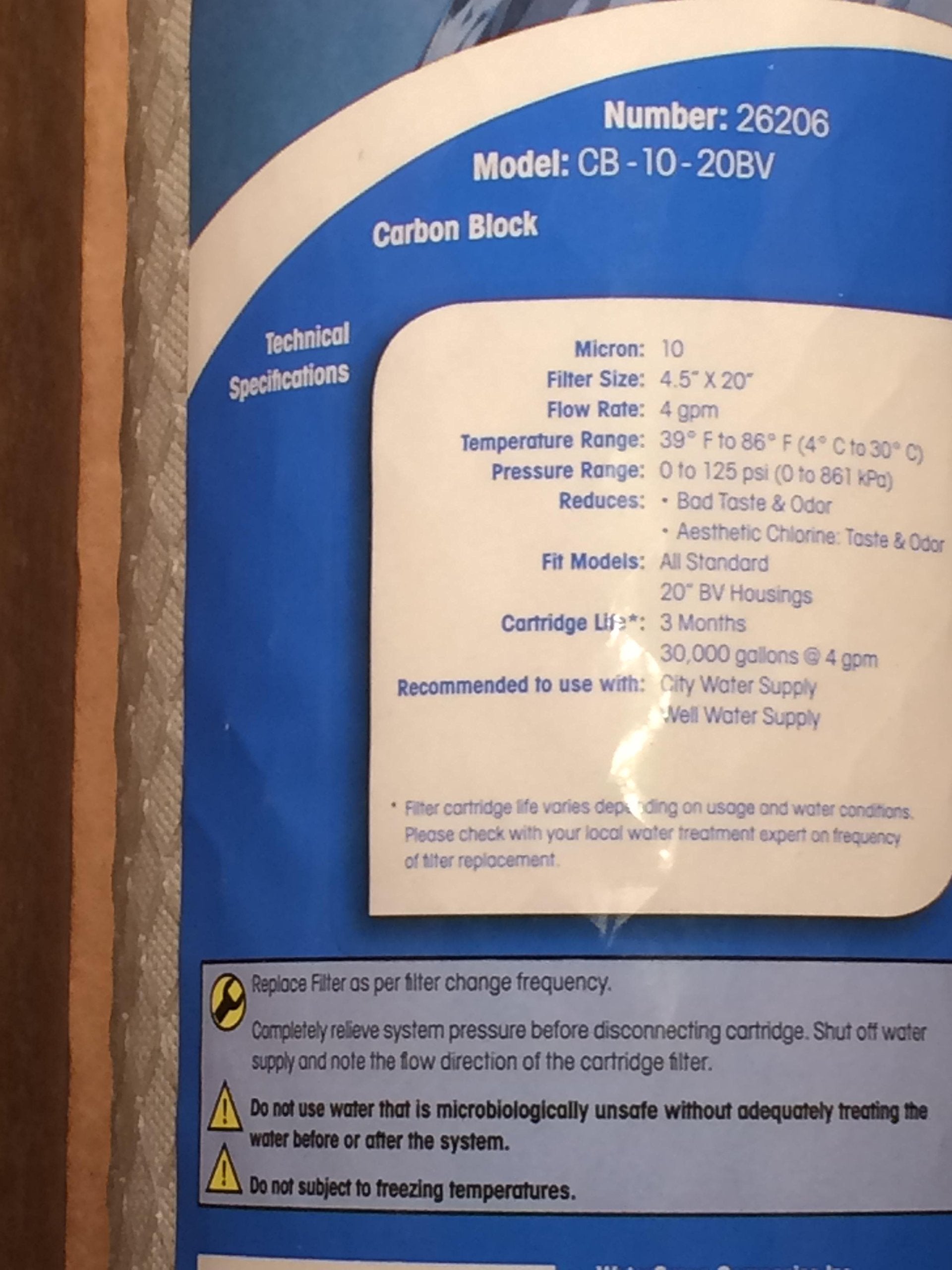 Genuine Pura- Aquaflow UVBB carbon block filter.