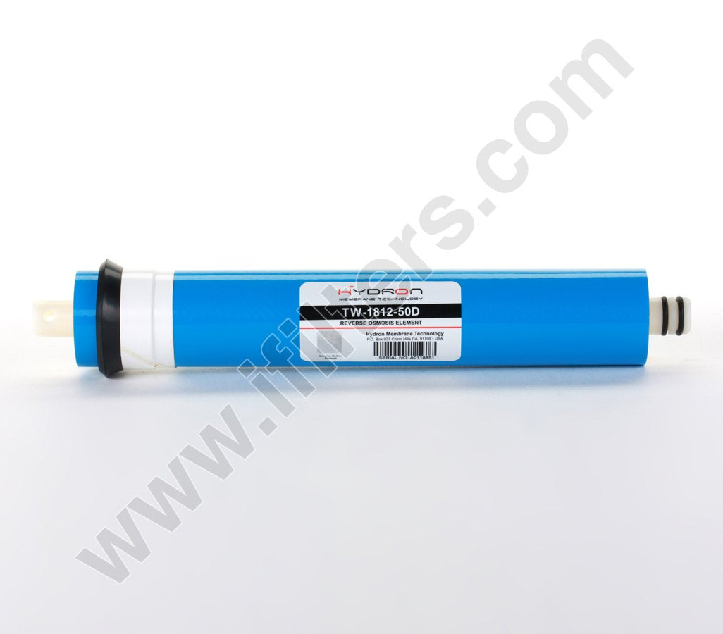 Hydron TW-1812-50 DI or RO Reverse Osmosis Membrane Replacement 50 GPD, Fits Any Standard RO Unit