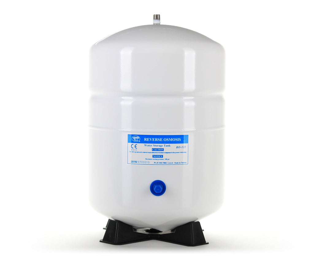 Hydronix PAE (RO-122) Water Storage Tank - 1/4" MPT for Reverse Osmosis (RO) Systems - 2.2 Gallon Volume Capacity (White)