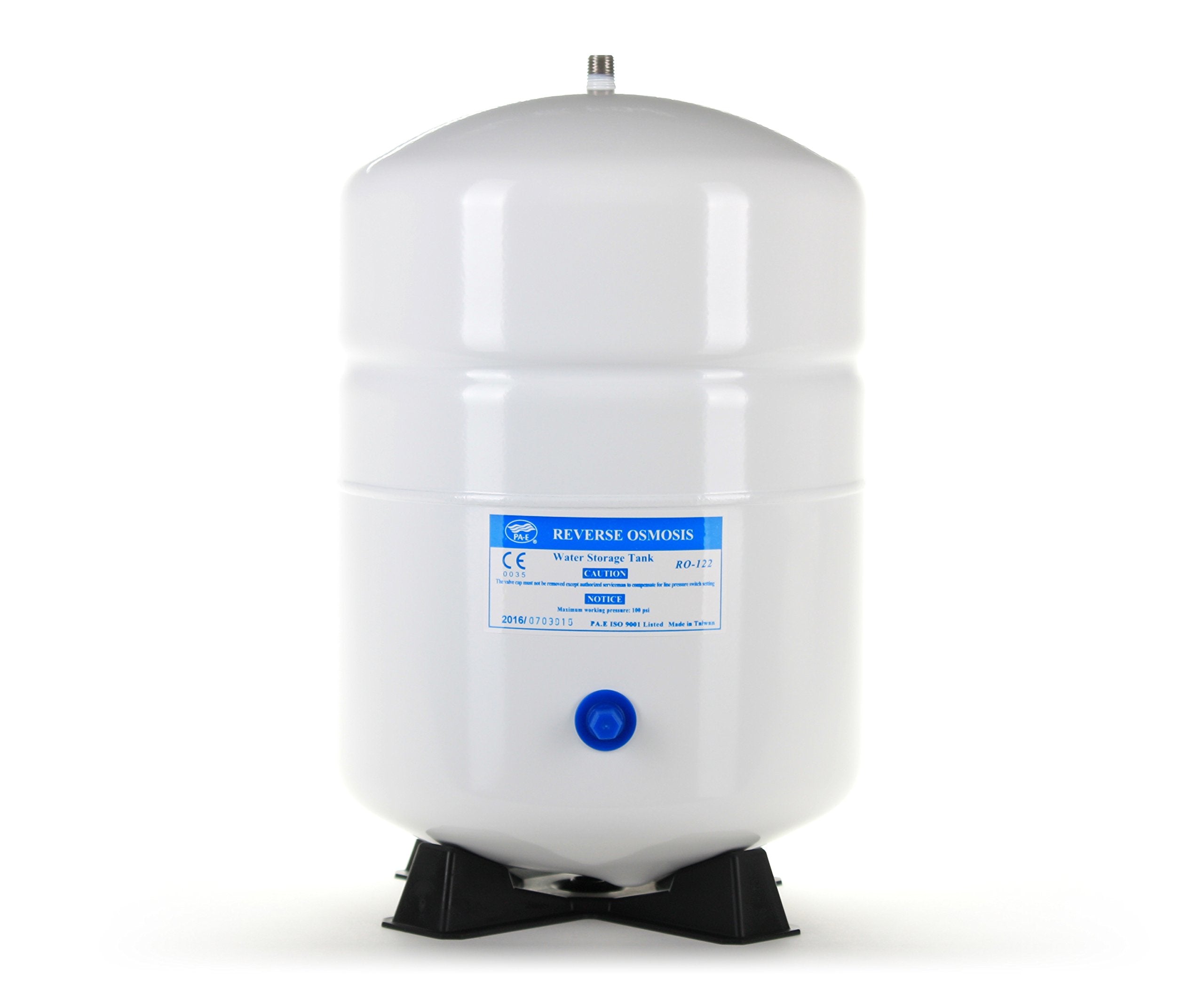 Hydronix PAE (RO-122) Water Storage Tank - 1/4" MPT for Reverse Osmosis (RO) Systems - 2.2 Gallon Volume Capacity (White)