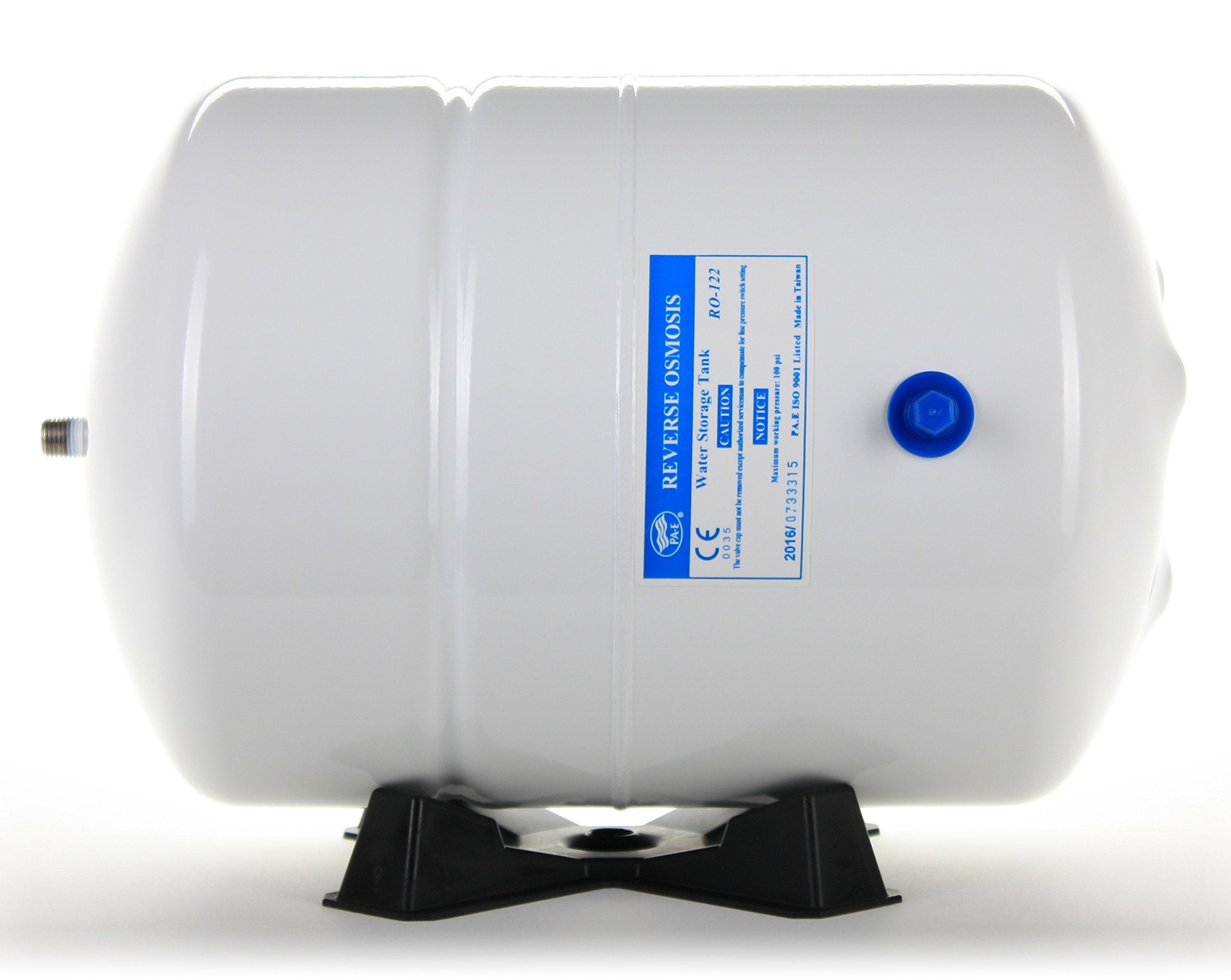 Hydronix PAE (RO-122) Water Storage Tank - 1/4" MPT for Reverse Osmosis (RO) Systems - 2.2 Gallon Volume Capacity (White)