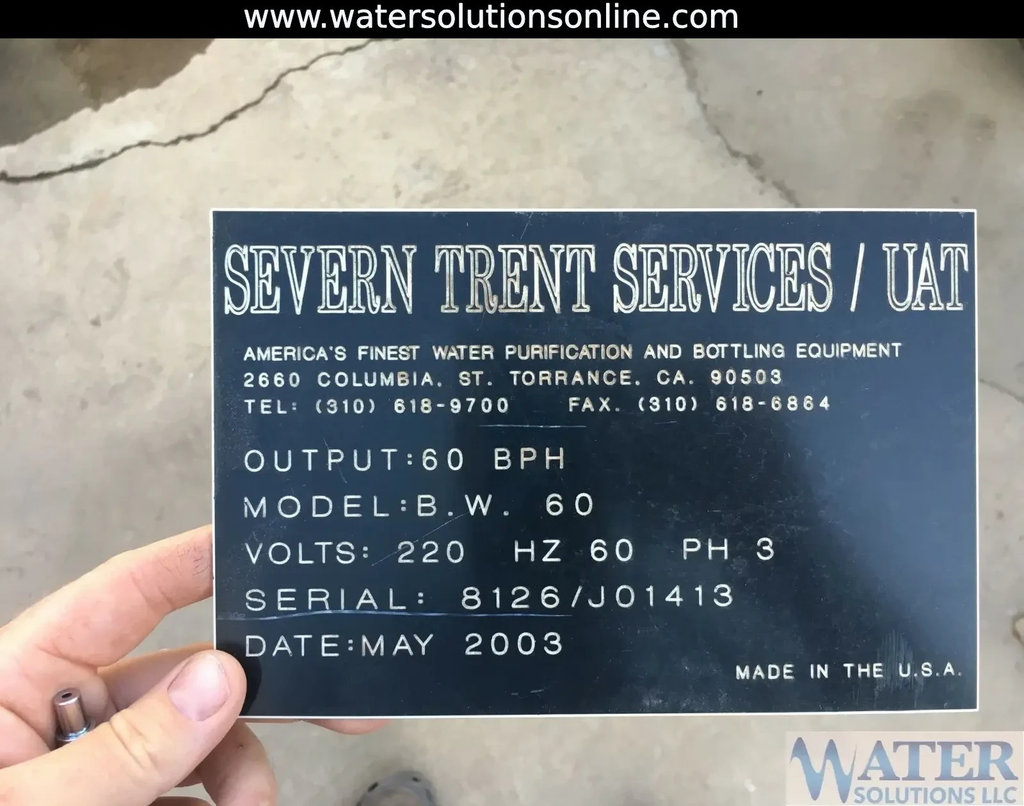 60 BPH 5 Gallon Water Bottle Filler – Severn Trent Baby Works – Bottling Line